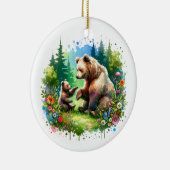 Heb een Beer-y Merry Christmas Keramisch Ornament (Rechts)