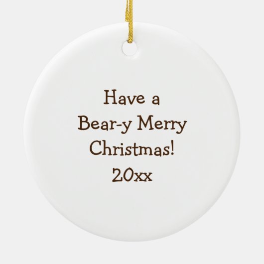 Heb een Beer-y Merry Christmas Keramisch Ornament (Achterkant)