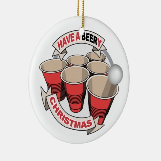 Heb een beery kerstbeer pong keramisch ornament (Rechts)