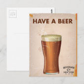 Heb een biertje vintage barposter briefkaart (Voorkant / Achterkant)