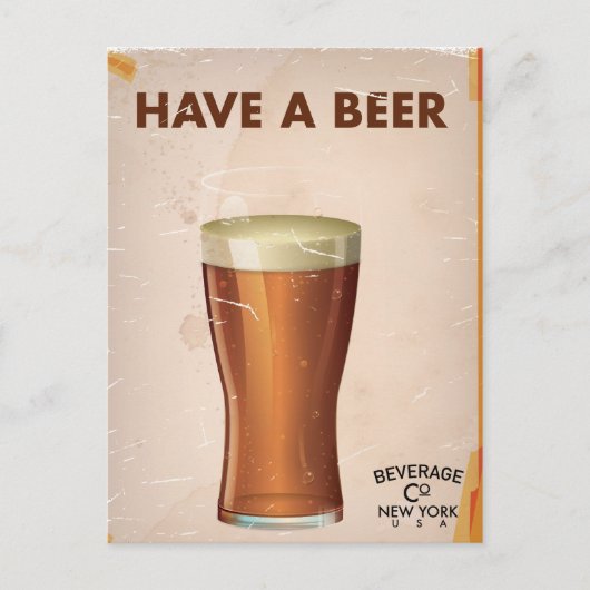 Heb een biertje vintage barposter briefkaart (Voorkant)