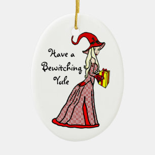 Heb een boeiende Yule Keramisch Ornament