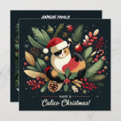 Heb een Calico kerst Feestdagenkaart (Voorkant / Achterkant)