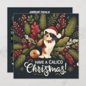 Heb een Calico kerstkrans Feestdagenkaart (Voorkant / Achterkant)