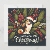 Heb een Calico kerstkrans Feestdagenkaart (Voorkant)