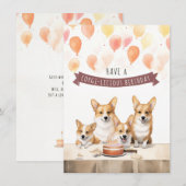 Heb een Corgi-Licious verjaardag. Corgi Birthday K (Voorkant / Achterkant)