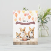 Heb een Corgi-Licious verjaardag. Corgi Birthday K (Staand voorkant)