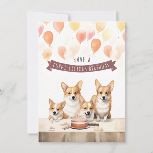 Heb een Corgi-Licious verjaardag. Corgi Birthday K (Voorkant)