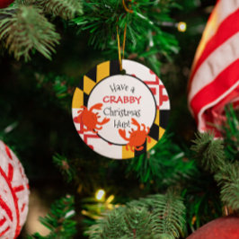 Heb een Crabby kerstman Hun persoonlijke Metalen Ornament