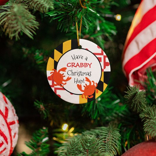 Heb een Crabby kerstman Hun persoonlijke Metalen Ornament