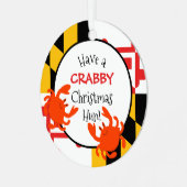 Heb een Crabby kerstman Hun persoonlijke Metalen Ornament (Voorkant links)