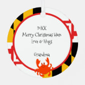 Heb een Crabby kerstman Hun persoonlijke Metalen Ornament (Achterkant)