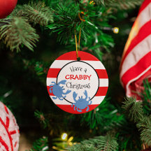 Heb een Crabby-kerstrode Nautical Stripe