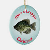 "Heb een Crappie Kerstmis" met zwarte taart Keramisch Ornament (Rechts)