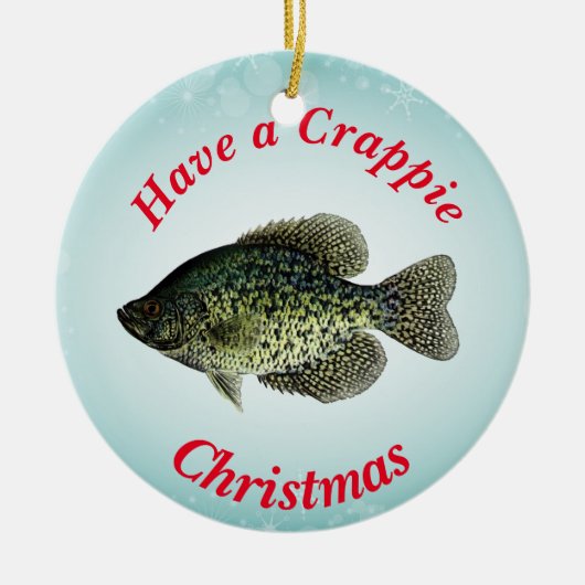 "Heb een Crappie Kerstmis" met zwarte taart Keramisch Ornament (Voorkant)