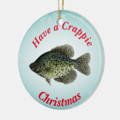 "Heb een Crappie Kerstmis" met zwarte taart Keramisch Ornament (Links)
