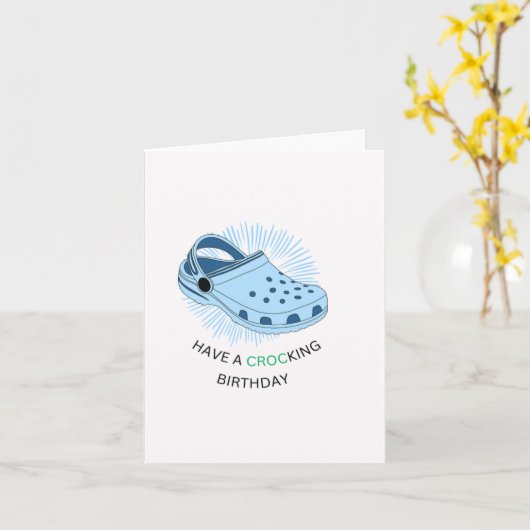 Heb een Crocking Puns Verjaardag Kaart (Gele Bloem)