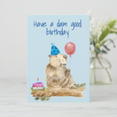 Heb een dam goed van de Dag van de Kute Beaver Feestdagenkaart (Staand voorkant)