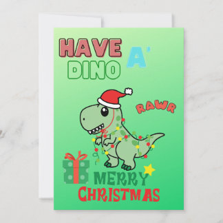 Heb een Dino Merry Kerstmis Kinder Wenskaart Bedankkaart