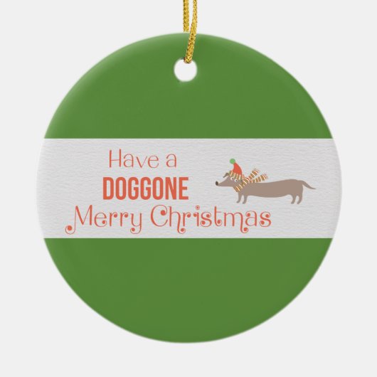 Heb een Doggo met prettige kerstdagen Keramisch Ornament (Voorkant)