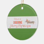 Heb een Doggo met prettige kerstdagen Keramisch Ornament (Links)