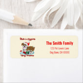 Heb een Dogwent Merry Kerstmis Engelse Bulldog Etiket (Insitu)