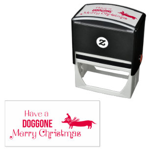 Heb een Dogwent Merry Kerstmis Zelfinktende Stempel