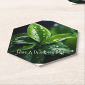 HEB EEN DRINK OP MIJ GROENE BLADBLAD ONDERZETTER (Schuin)