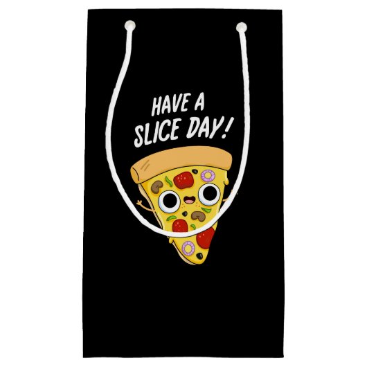 Heb een dunne dag grappige Pizza pun Dark BG Klein Cadeauzakje (Voorkant)