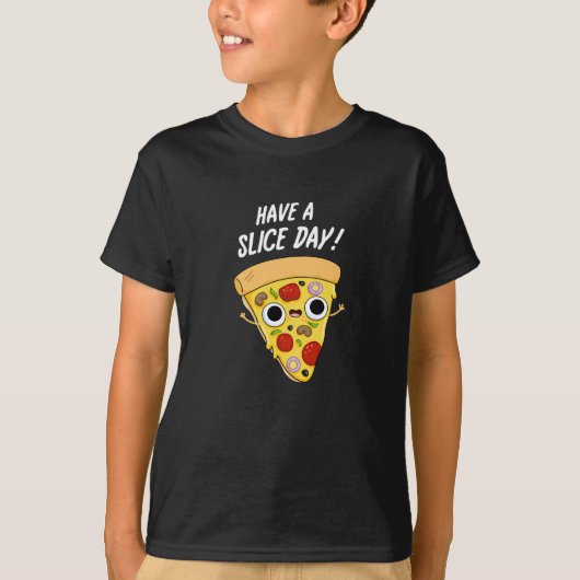 Heb een dunne dag grappige Pizza pun Dark BG T-shirt (Voorkant)