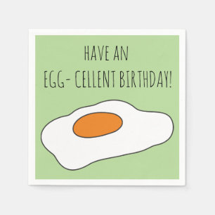 Heb een EGG-CELLENT BIRTHDAY! Funny Party Napkins Servetten