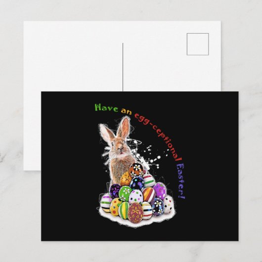 Heb een eitjes-cefale Pasen! Pasen Bunny Eggs Briefkaart (Voorkant / Achterkant)
