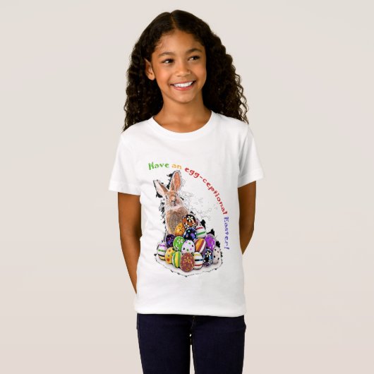 Heb een eitjes-cefale Pasen! Pasen Bunny Eggs T-shirt (Voorkant volledig)