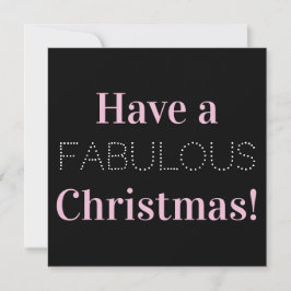 Heb een Fabulair kerstfoto Black White Pink Feestdagenkaart
