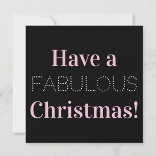 Heb een Fabulair kerstfoto Black White Pink Feestdagenkaart