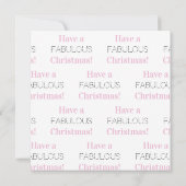 Heb een Fabulair kerstroze witte Typografie Feestdagenkaart (Achterkant)