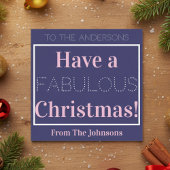 Heb een Fabulous Kerstblauw roze Typografie Feestdagenkaart