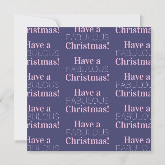 Heb een Fabulous Kerstblauw roze Typografie Feestdagenkaart (Achterkant)