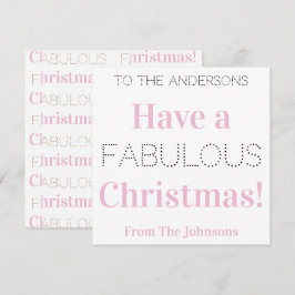 Heb een Fabulous Kerstmis Modern Roze Typografie Feestdagenkaart