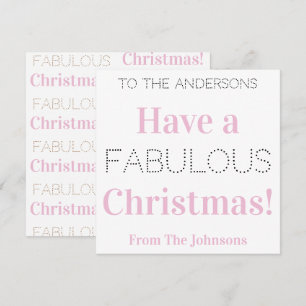 Heb een Fabulous Kerstmis Modern Roze Typografie Feestdagenkaart