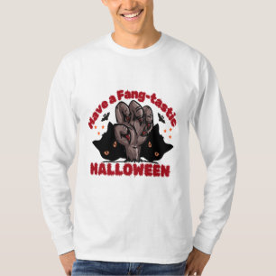 Heb een Fang-Tastic Halloween Monster Hand Design T-shirt