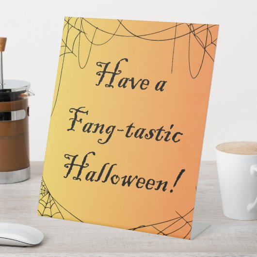 Heb een Fang-Tastic Halloween teken Reclamebord Met Voetstuk (Insitu)