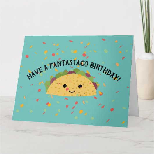Heb een Fantastaco Birthday Cute Kawaii Taco Kaart (Voorkant)