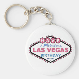 Heb een fantastische verjaardag in Las Vegas Roze Sleutelhanger
