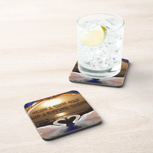 Heb een fijne dag en een fijne nacht. Silver Drankjes Onderzetter (Rechterzijde)