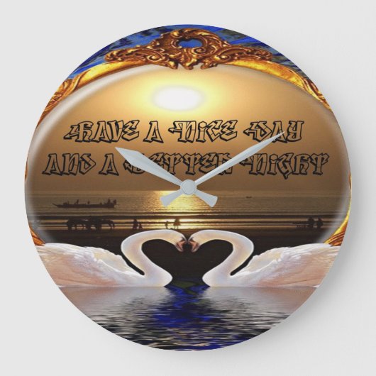 Heb een fijne dag en een fijne nacht. Silver Grote Klok (Voorkant)