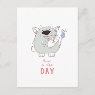Heb een fijne dag / grappige monster briefkaart