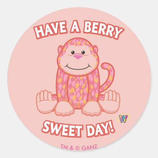 Heb een fijne dag op de Berry Ronde Sticker (Voorkant)
