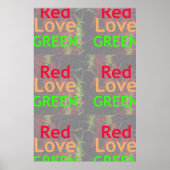 Heb een fijne dag roodrood-gouden groen poster (Voorkant)