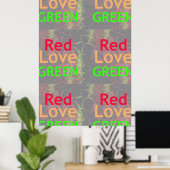 Heb een fijne dag roodrood-gouden groen poster (Thuiskantoor)